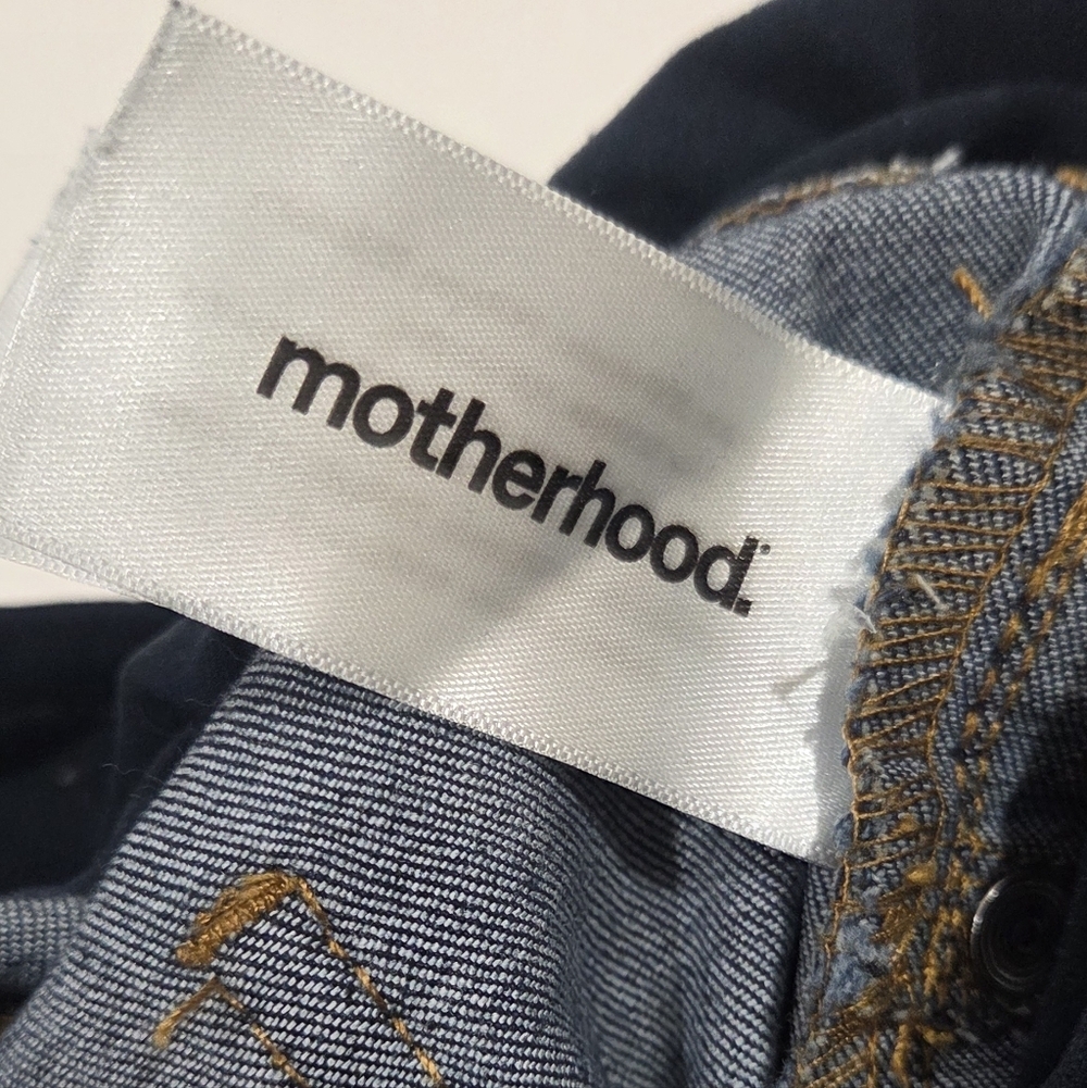 Motherhood Maternity Jeans Size L Dark denim flare 5 pocket. - Picture 5 of 11